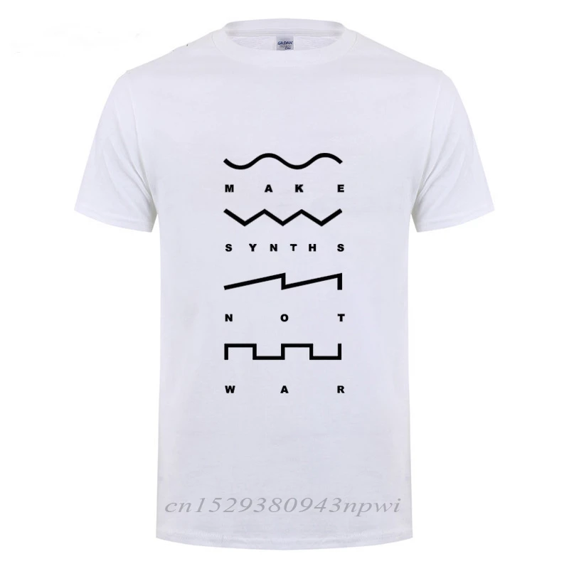 New Fashion Make Synths Not War T-Shirt Club Party Disco Roland Analogue Moog Keyboard Juno Streetwear Homme Cotton T Shirt