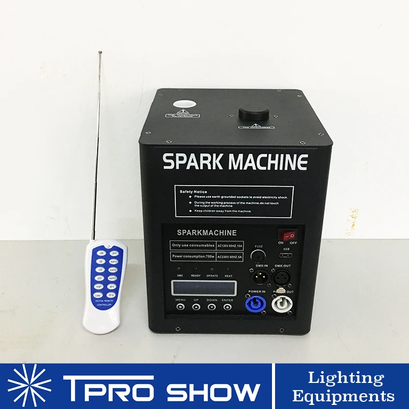 

Professional Dmx Stage Sparkler Dj Wedding Fireworks Machine 700W Cold Pyro Spark Fountain Wireless Remote Spark Effect Show