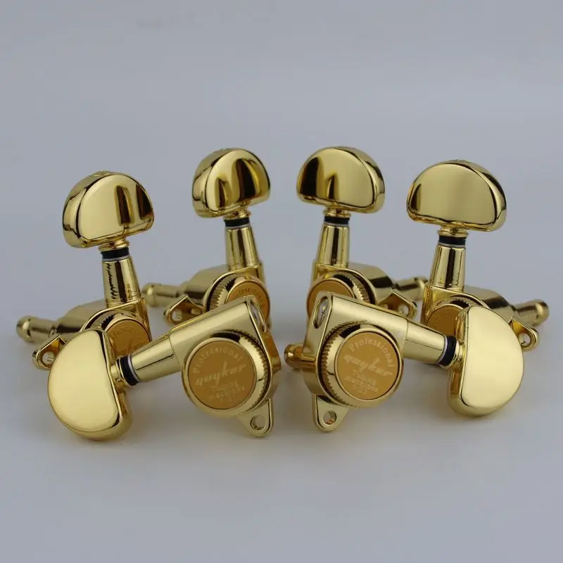 1 Set GUYKER 3R3L Locking String Sealed Tuning Key Pegs Gold Tuners Set Replacement for LP SG Style Electric Guitars