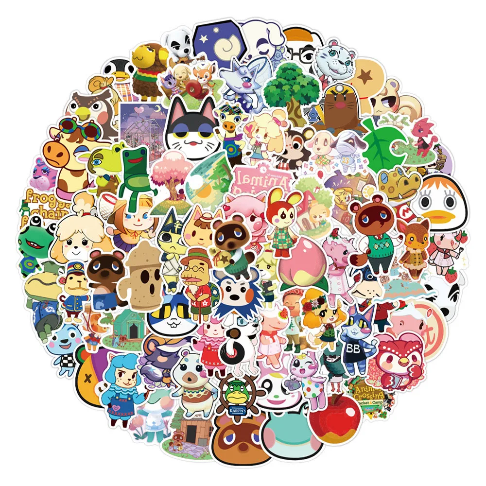 10/30/50/100pcs Game Animal Crossing Cartoon Stickers Kids Toy Decals Laptop Guitar Phone Luggage Waterproof  Graffiti Sticker