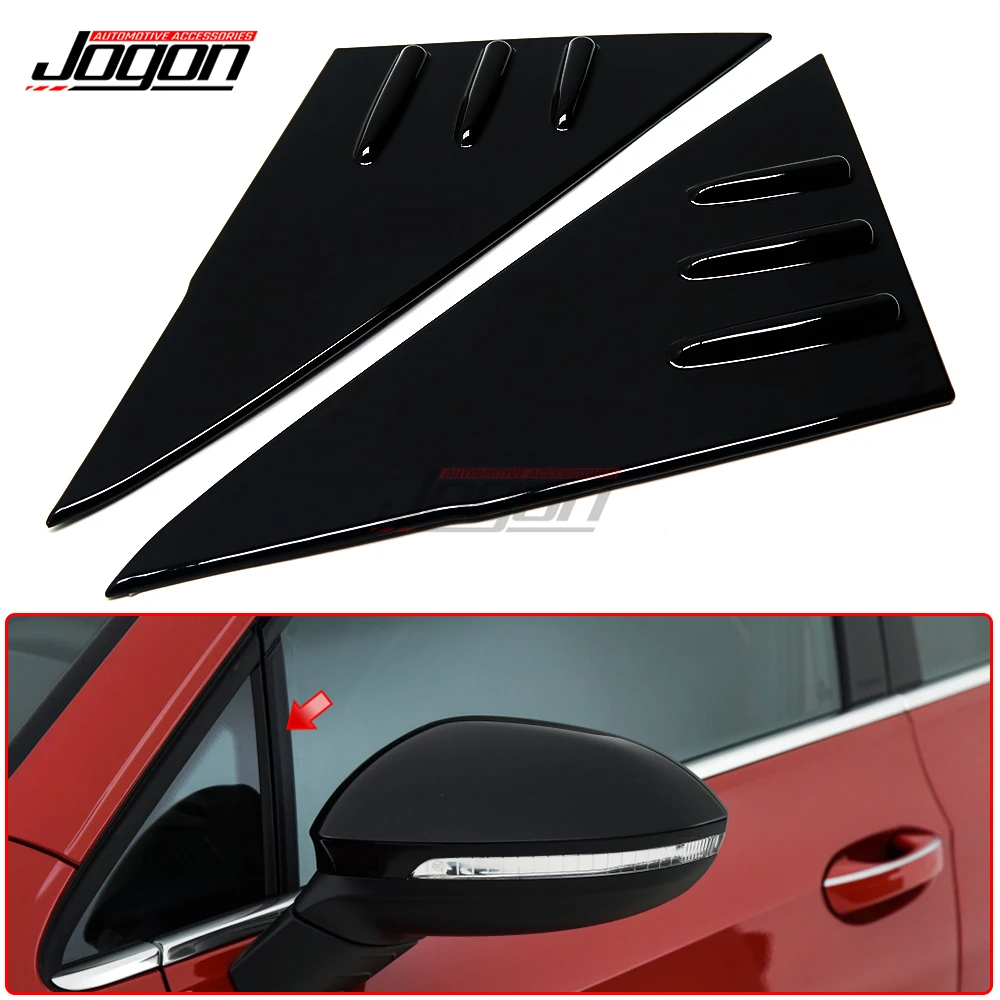 Black For VW Golf 8 MK8 GTI R GTD GTE 2020 2021 Front Spoiler Pillar Window Triangle Molding Panel Trim Car Accessorie