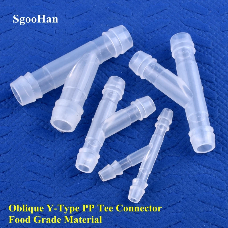 5~200Pcs 4~18mm Food Grade Plastic Oblique Y-Type Tee Connector Aquarium Tank Air Pump Gas Diverter Irrigation Pagoda Hose Joint