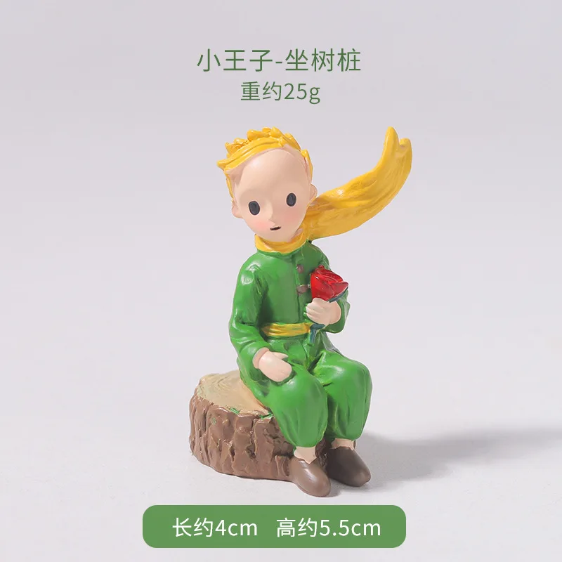 Lovely The Little Prince Rose Action Figure Fox Resin Figurine Collection Model Doll for Girl Boy Gift Home Desktop Decoration