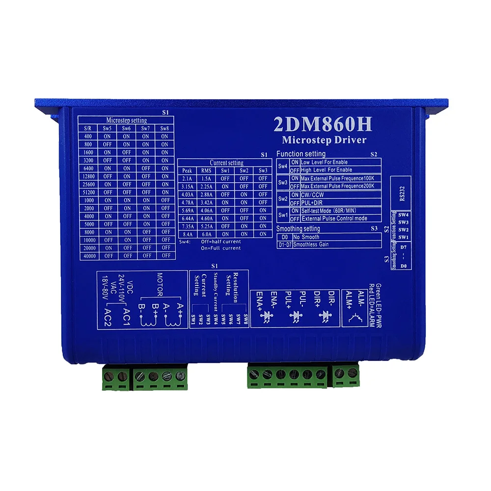 CNC 2DM860H NEMA23/34 motor two-phase digital stepper motor driver Mach3 engraving machine CNC system stepper motor driver JMC