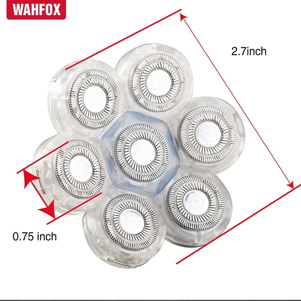 Запасная бритва WAHFOX, бритвенная головка электробритва 7D, независимая бритва с 7 плавающими головками из нержавеющей стали