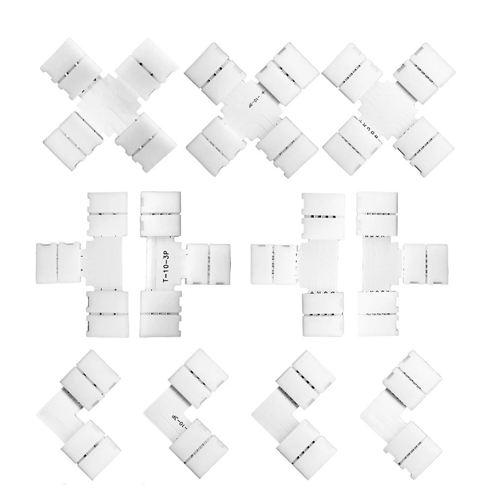 10MM T L X Connector Fast Solderless Shape 2pin 3pin 4pin 5pin For Individually Addressable WS2811/WS2812B/WS2813/WS2815 Strip