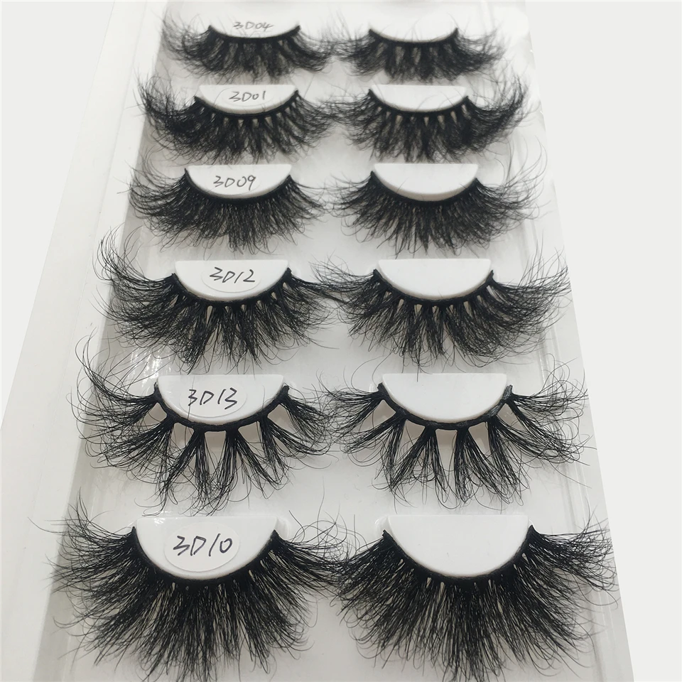 RED SIREN Fluff Lashes 25mm Mink Eyelashes Dramatic Long Messy Natural Lashes Makeup Wholesale Fake Eyelashes Real Mink Lashes