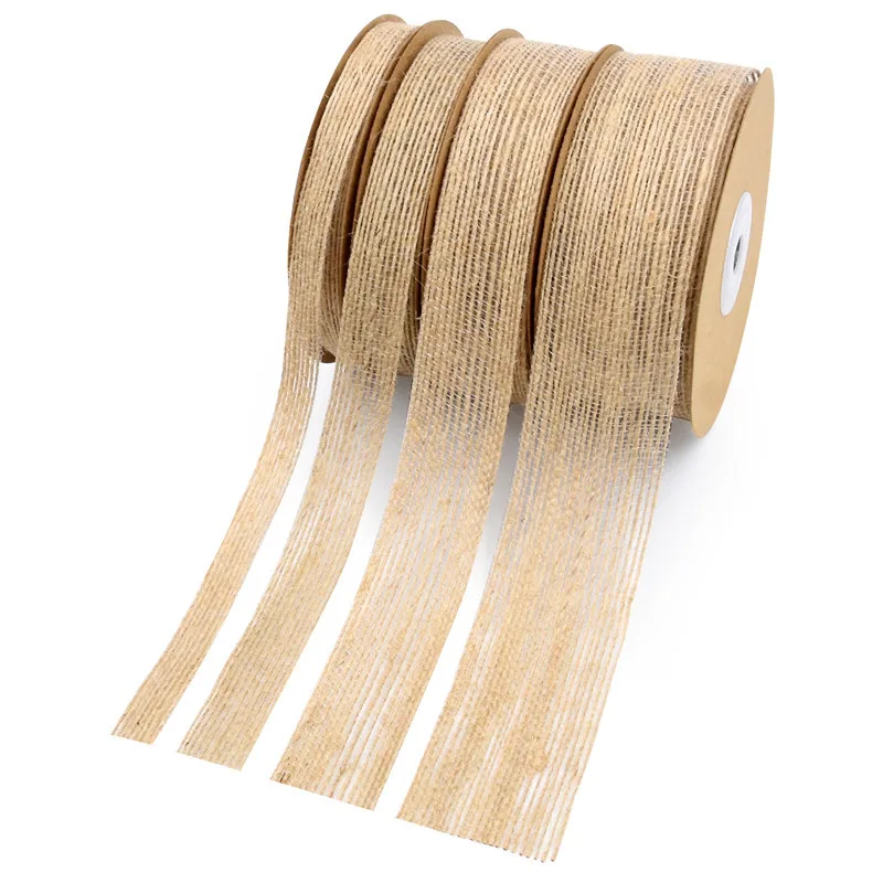 (10 meters/roll) DIY craft material for horticultural decoration of natural jute silk and hemp ribbon lace