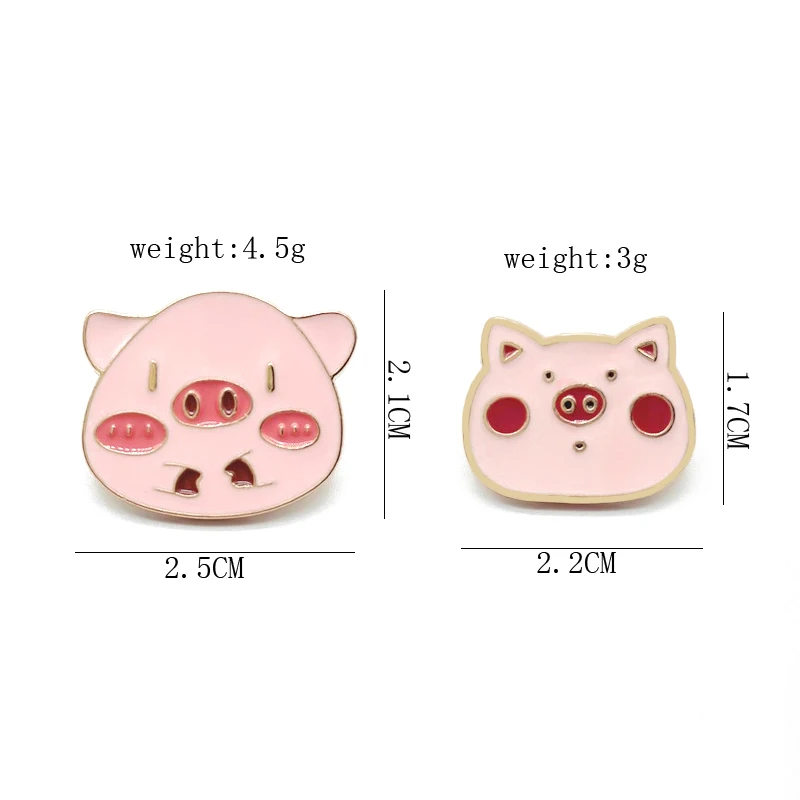Cartoon Cute Animal Pig Enamel Pins Piglet Emoticon Sweet Alloy Brooch Badge Accessories Woman Jewelry Gift For Friends
