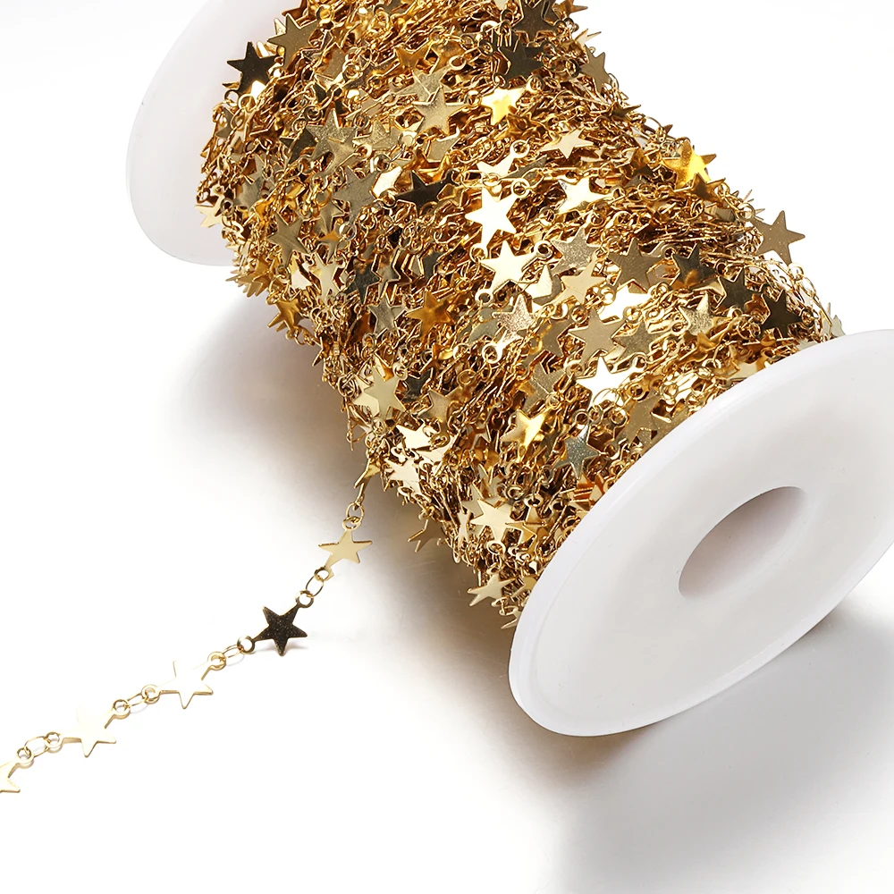 1meter Gold Farbe Edelstahl Ketten Stern Link Ketten DIY für Frauen Halskette Armband Schmuck Herstellung Komponenten DIY Keine verblasst – Detail 21