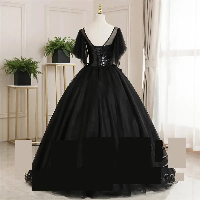 Vestidos de Quinceañera de talla grande, vestido de baile Formal con cuello en V, encaje Vintage, elegante, novedad de 2023