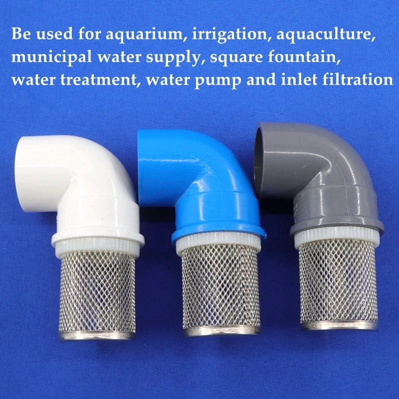 20~32mm PVC Elbow Connectors With 304 Stainless Steel Filter Aquarium Fish Tank Accessories Garden Drip Irrigation Pump Filter