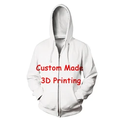 Jumeast Brand Men Women 3D Printed Zipper Hoodies Create Your Own Customer Design Anime/Photo/Star/Logo DIY You Want