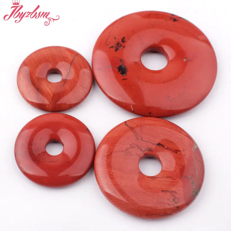 30,40,50mm Natural Jaspe r Donut Round Gem Stone Beads Spacer 1 Pcs For DIY Pandant Jewelry Making Accessories,Free Shipping