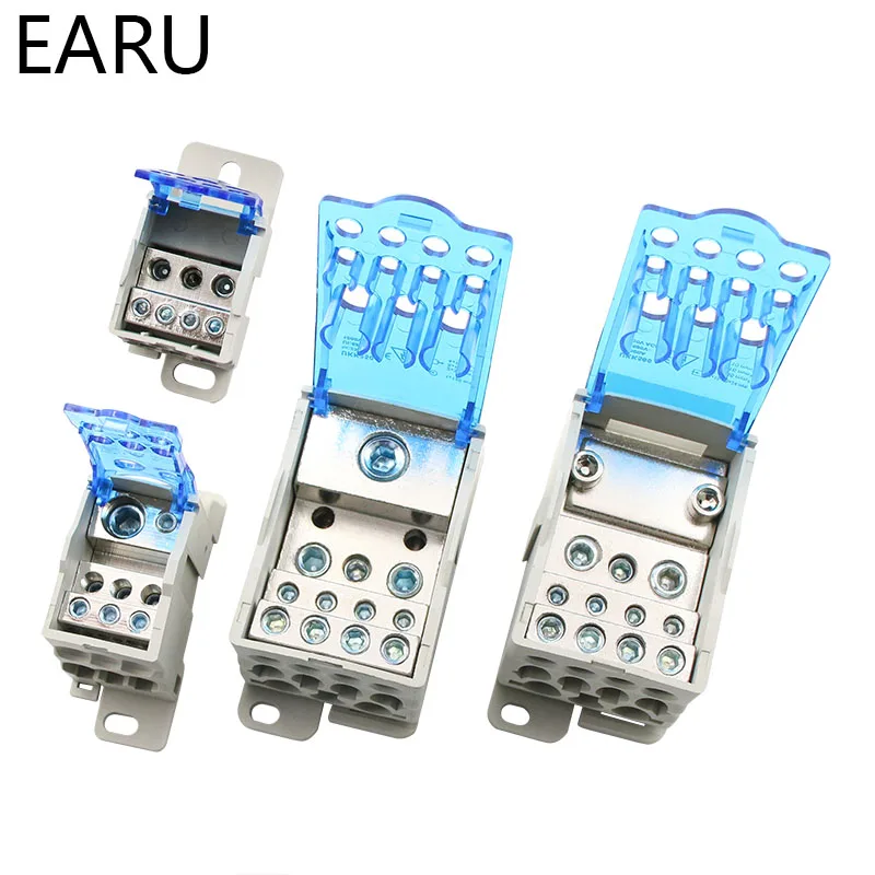 UKK80A 125A 160A 250A 400A 500A Terminal Block 1 in many Out Din Rail Distribution Box Universal Electric Wire Connector Heavy