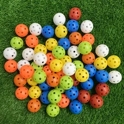 24Pcs/Bag 42MM Practice Golf Ball Perforated Color Indoor Airflow Plastic Golf Balls Training Toy Ball Good for Your Pets