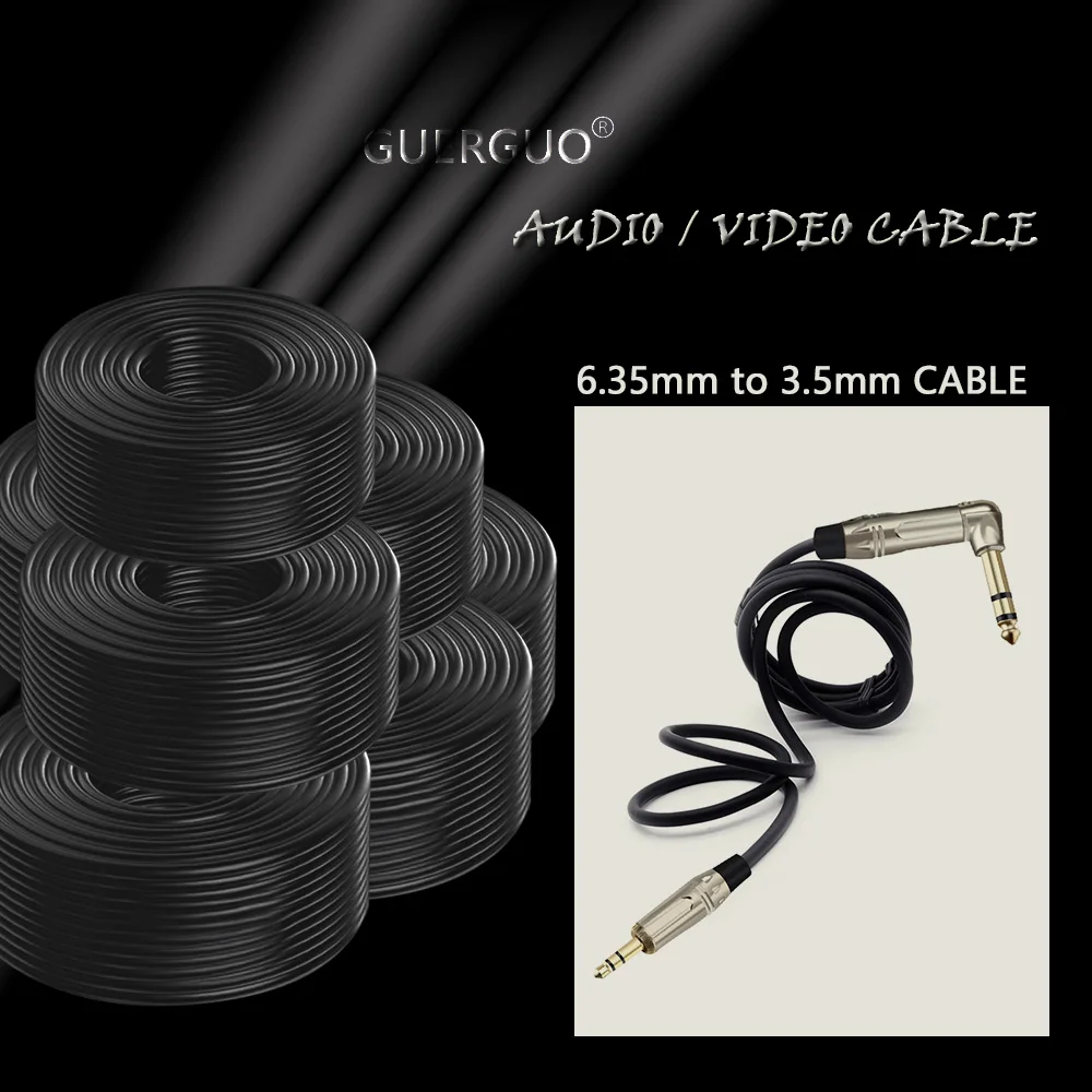 Aux Cable Speaker Wire 3.5mm Stereo Male Jack to Right Angle 6.5mm Male TRS Plug Cable-AMP Mixer 0.5m 1m 1.5m 2m 3m 5m 8m 10m