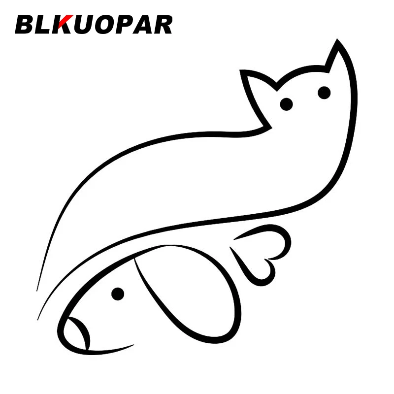 BLKUOPAR Abstract Cat And Dog Love Car Sticker Personality Waterproof Decal Creative Refrigerator Laptop Windshield Decoration