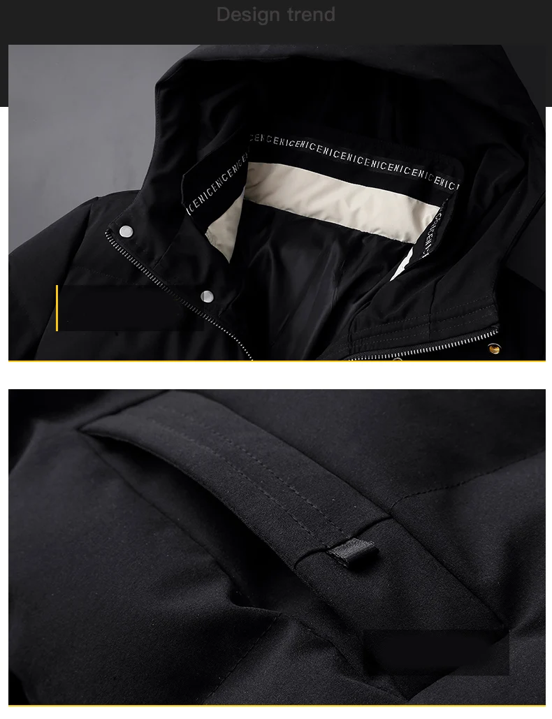 Parka classique coupe-vent à manches longues pour homme, manteau épais, décontracté, Business, nouvelle collection hiver 2021