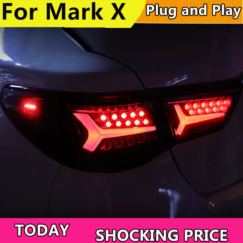 Car styling Taillights for Toyota Reiz Mark X LEDTail Lights 2010-2013 Mark X LED Tail Light Rear Lamp DRL+Brake+Park+Signal