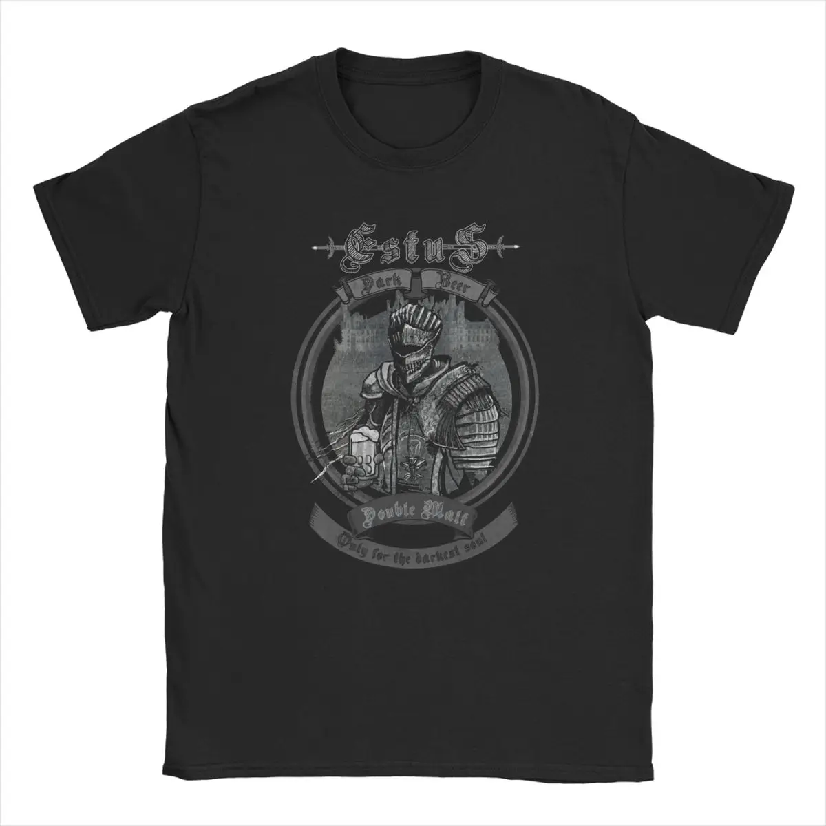 For The Darkest Soul Dark Souls T-Shirt Men Novelty 100% Cotton Tees Crewneck Short Sleeve T Shirts Plus Size Tops