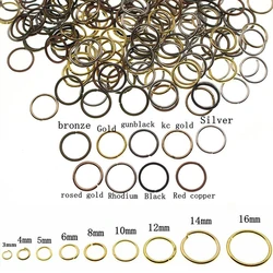 200pcs 3 4 5 6 7 8 10 12 14 16 mm Jump Rings Silver Split Rings Connectors For Diy Jewelry Finding Making Accessories Supplies