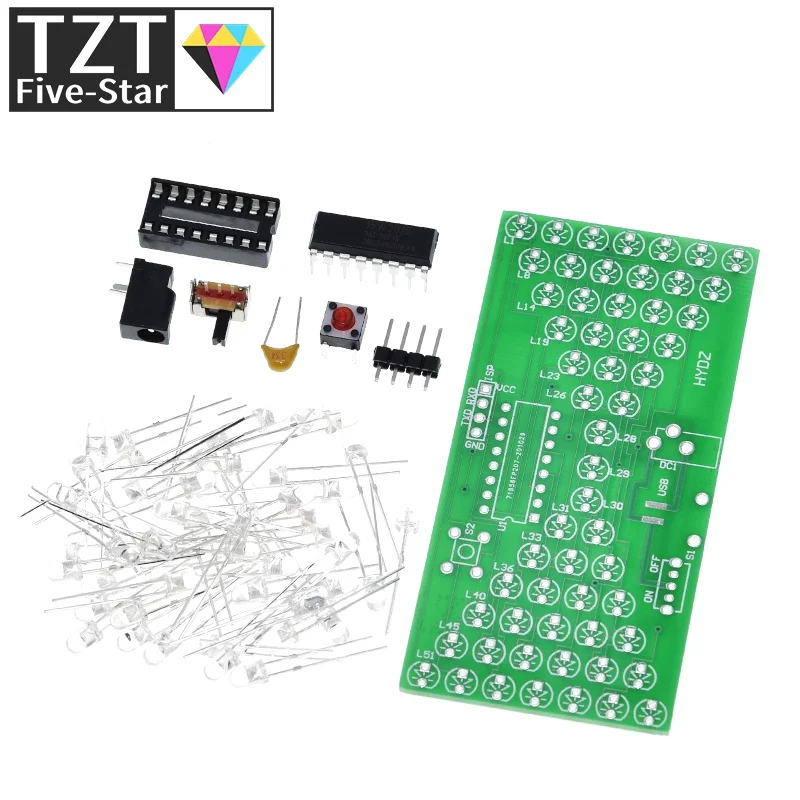 1/3PCS 5V Elektronisches Sanduhr-DIY-Set TZT Elektrische Produktionssets Präzise mit LED-Lampen Doppelschichtplatte 84*40mm – Detail 6
