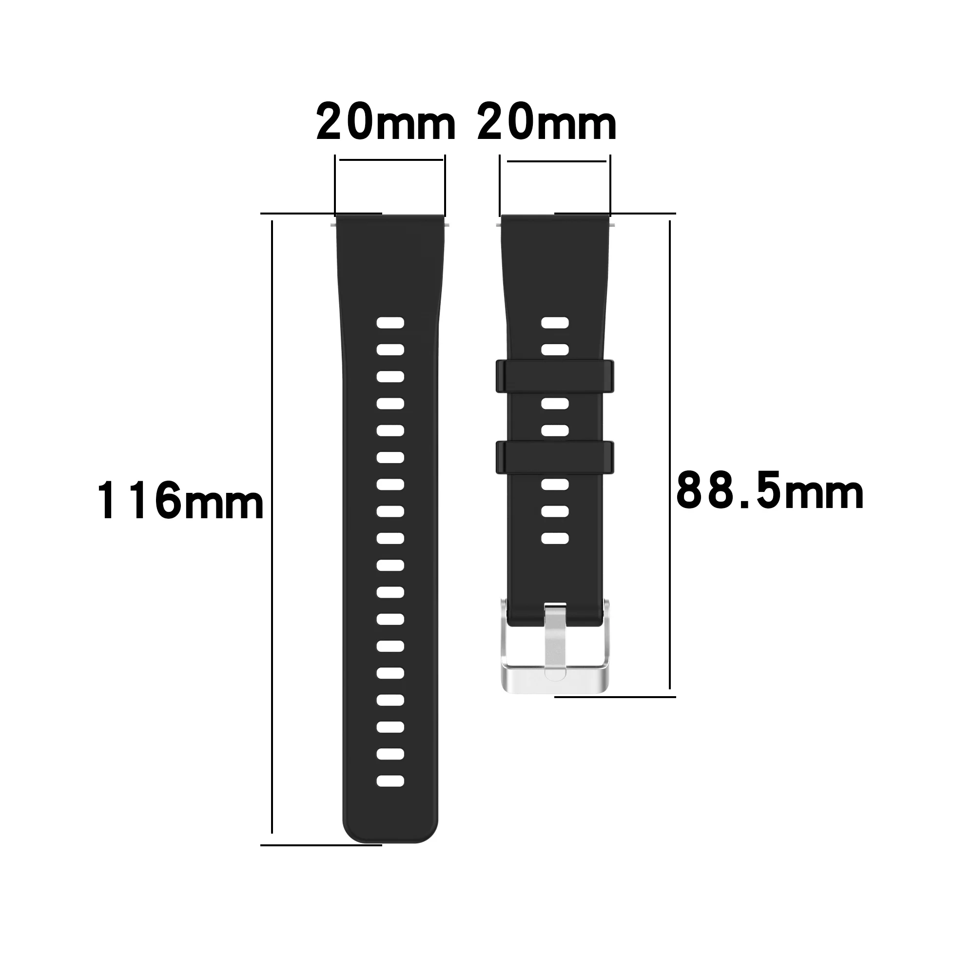 Behua Siliconen 20Mm Horlogeband Strap Voor Huawei Honor Horloge Es Originele Smartwatch Armband Polsband Voor Amazfit Gts 2/gtr 42Mm