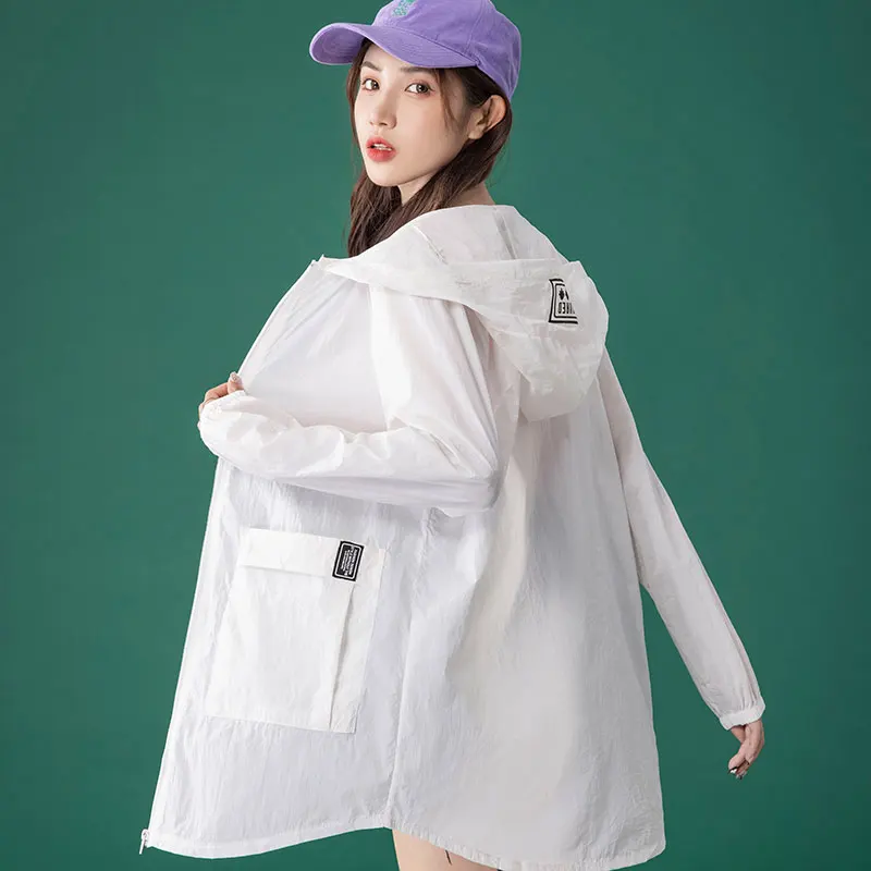 Dài Chống Nắng Áo Khoác Hoodie Nữ 2021 Thời Trang Thu Đông Dáng Rộng Dài Tay Có Áo Khoác Mỏng Mùa Hè Chống Nắng Dài