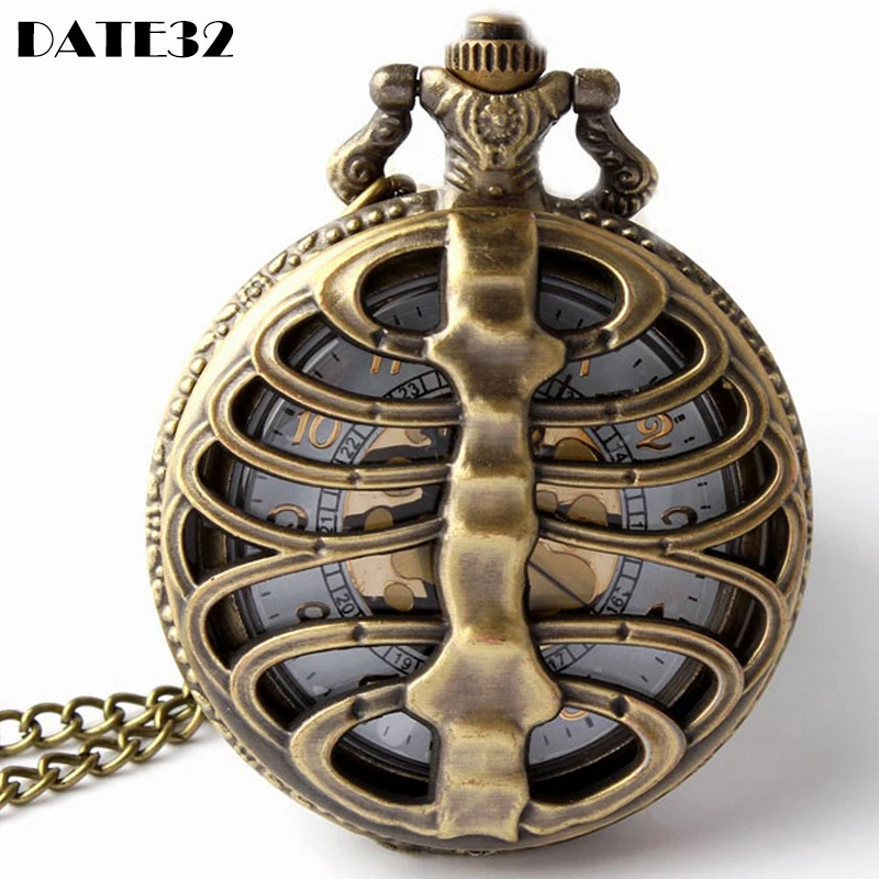 

Necklace Pendant Quartz Pocket Watch Poker Cards Engraved Bronze Fob Chain Clock Gifts for Boys Men Women Kids Collection Reloj