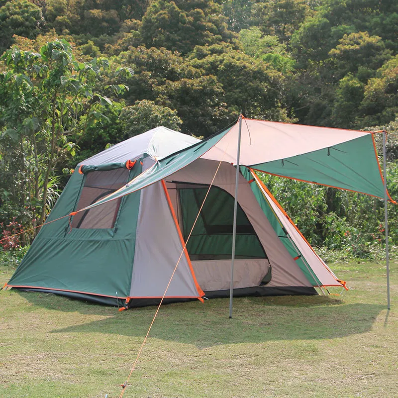 Outdoor Camping Automatic Tent Anti-Storm Sunscreen 2-4 Person Double Layers Tent Outdoor Speed Open Thicken Beach Tent