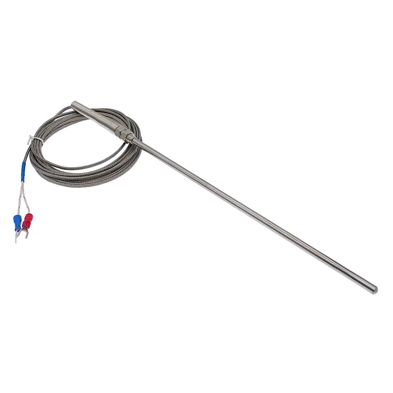 200mm probe type thermocouple sensor K type temperature measuring instrument 1m 2m 3m 4m 5m cable stainless steel thermocouple