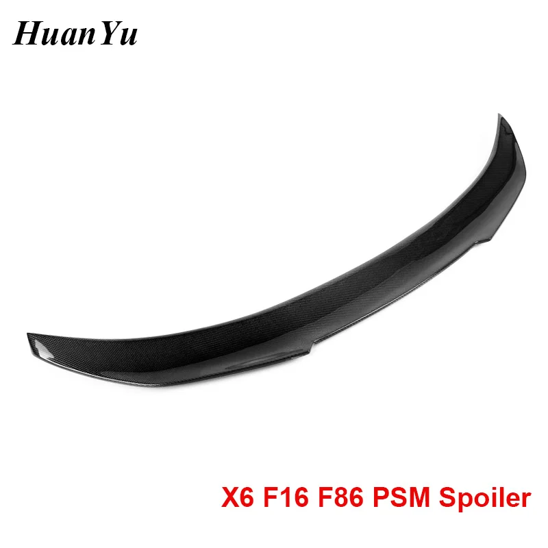 F16 F86 PSM Style Rear Spoiler for BMW X6 X6M Carbon Fiber Boot Lip Trunk Wings Gloss 2015+ Auto Parts