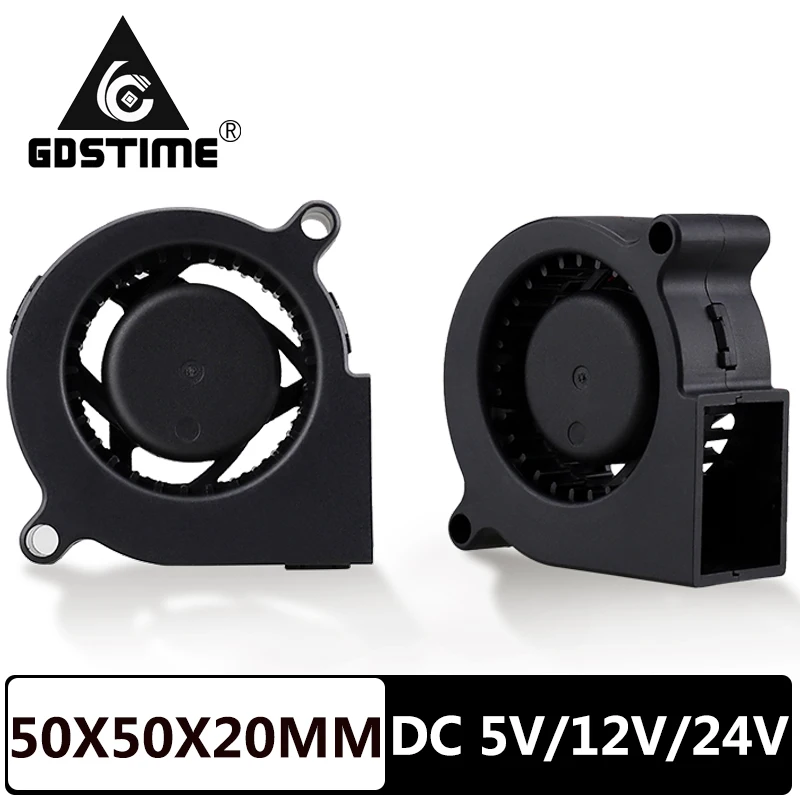 

3 Pcs Gdstime 50X50X20mm Blower DC 24V 12V 5V Centrifugal Turbine Fan 3D Printer Fan 50mm 5020 Turbo blower Sleeve Cooling Fans