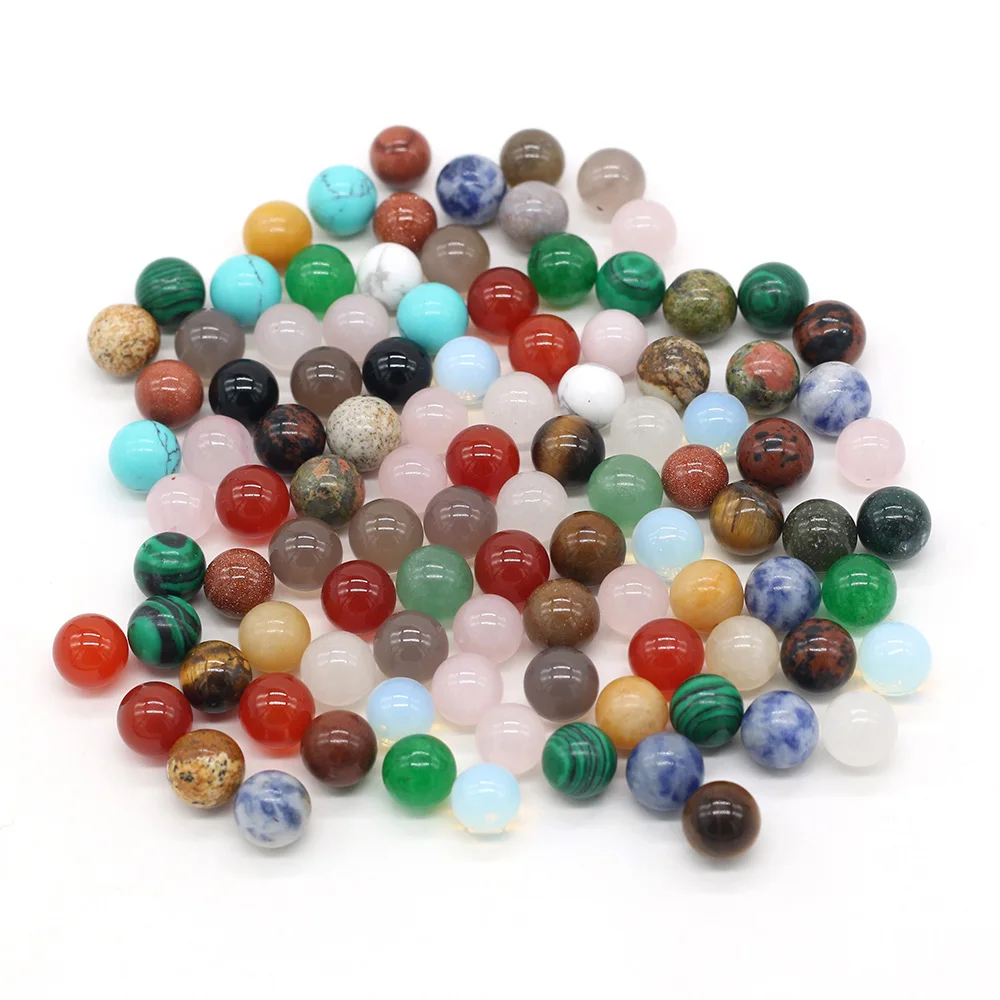 20Pcs Natural Stone Beads 8 MM Without Hole Round Semi-Precious For Potted Plants Fish Tank Decorations