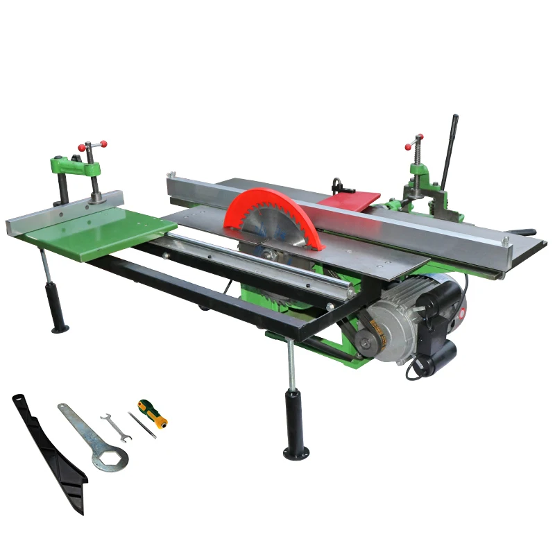 Desktop Multi-function Wooden Bar Machine Tool Mechanical Electric Planer Woodworking Planer Table Saw Optional Mobile Sliding