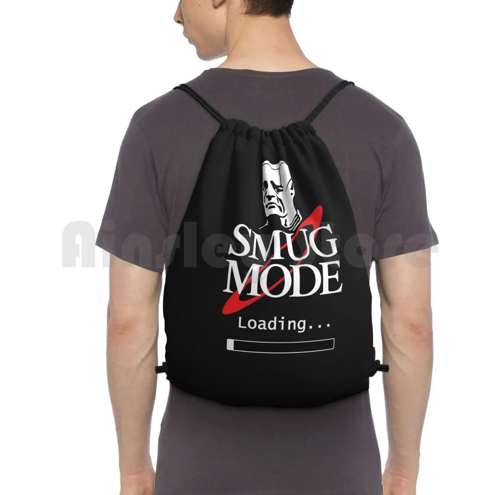 Smug Mode Smeg Head Red Dwarf Kryten Backpack Drawstring Bags Gym Bag Waterproof Smeg Head Better Dead Than Smeg Red