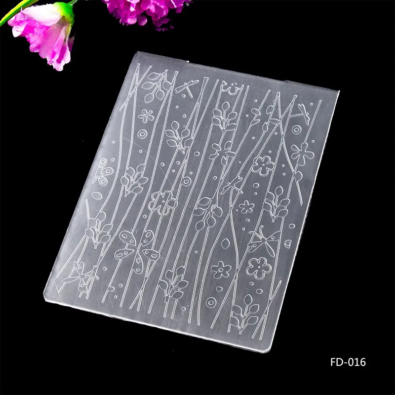 AZSG Embossing Folders Collection of White Folders for Scrapbook DIY Paper Cutting Dies Scrapbooking Plastic Embossing Folder