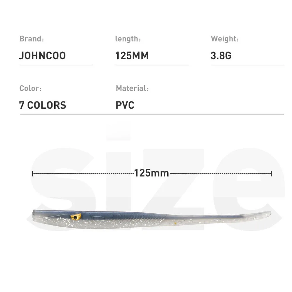JOHNCOO Señuelo de silicona 125mm – Cebo suave para pesca - imagen 4