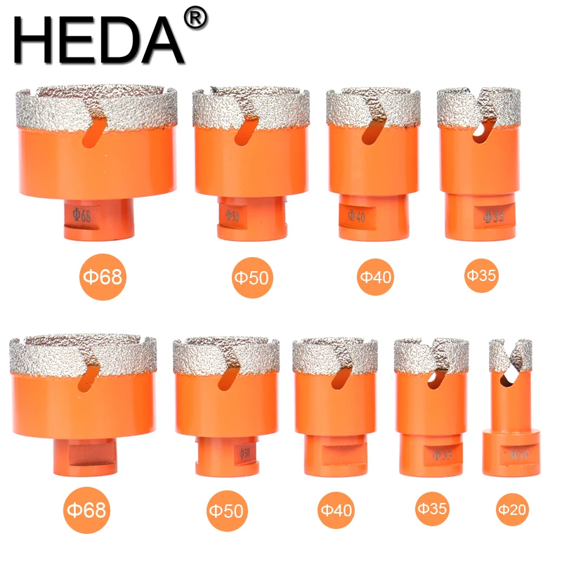 20/35/40/50/68mm 4-5Pcs/Set M14 Thread Shank Vacuum Brazed Diamond Core Drill Bits Hole Saw Kit For Cutting Marble Ceramic Tile