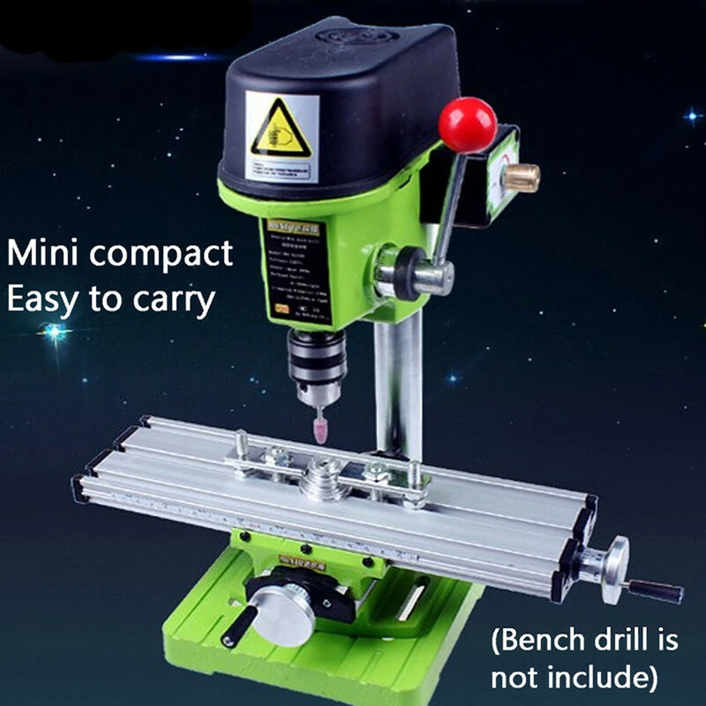 Mini máquina de perfuração de precisão de broca multi-função máquina de fresa de madeira bancada furadeira torno fixação mesa de trabalho x y-axis