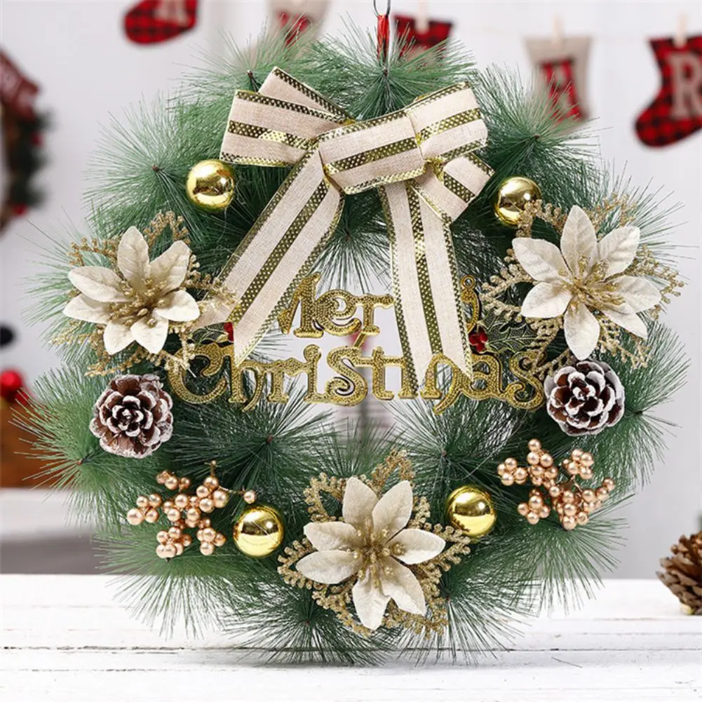 Christmas Wreaths Red Holiday Decoration in Outdoor for Family Gift Christmas Pendant Drop Ornaments