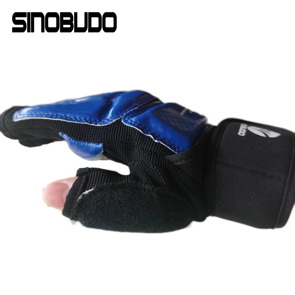 New PU Half Finger Adult Kids Karate guantoni da boxe guanti SandaTaekwondo Palm Protector guanti da mano MMA Muay Thai Hand Protector