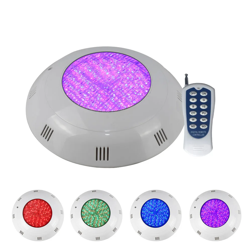 5pcs/lot remote control LED swimming pool lights 24W IP68 LED wall mounted lamps underwater lights 12V RGB seven-color