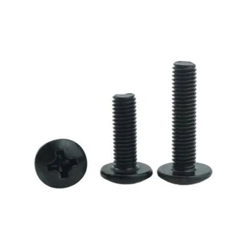 10-100pcs  black Truss head machine screw  M2 M2.5 M3 M4 M5 M6 TM Screws Phillips Mushroom Head machine screw