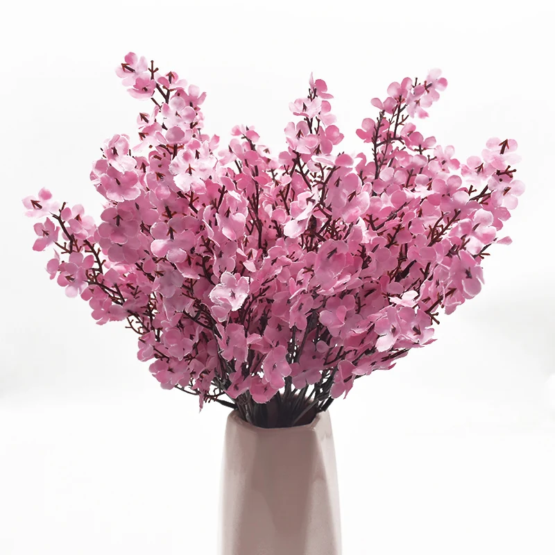 10 Stück Künstliche Blumen aus Seide, Gypsophila, Kleine Sträuße mit 5 Zweigen, Heimdekoration für Tisch und Zimmer, Kunstpflanzen für Vase, Hochzeit, Outdoor, DIY – Detail 2