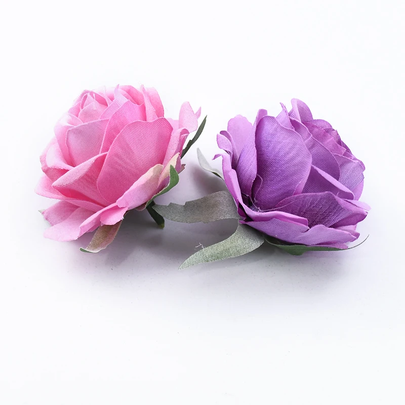 5 PCS 6CM Artificial Flowers Roses Head DIY Gifts Candy Box Wedding Decorative Flowers Wall Scrapbooking Needlework Home Decor