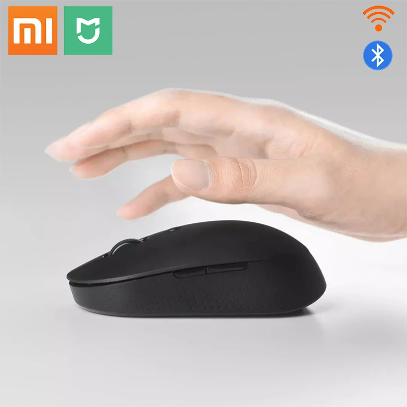 

Оригинальная беспроводная мышь Xiaomi Mijia Dual-Mode Тихая версия 2,4 ГГц и Bluetooth USB соединение Боковая кнопка Мини игровая мышь