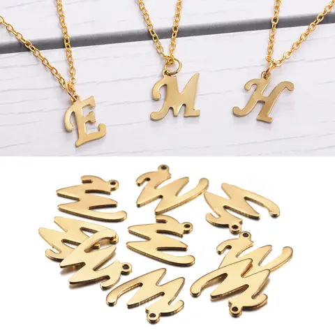 30pcs Gold Steel Alphabet Charms for DIY Jewelry St.kunkka