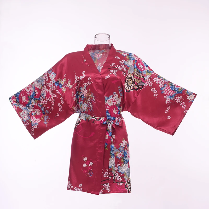 

Women Casual Bath Gown Print Flower Kimono Robe Gown Big Size Bride Bridesmaid Wedding Robe Sleepwear Sexy Nightdress Homewear